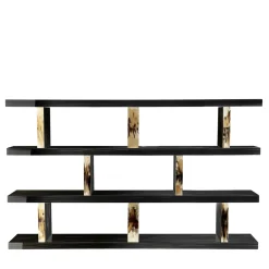 Arcahorn Bookcases<Giano Ebony Wood Double Sided Bookcase