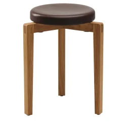 Tonucci Collection Stools<Gio Chocolate Leather Round Stool