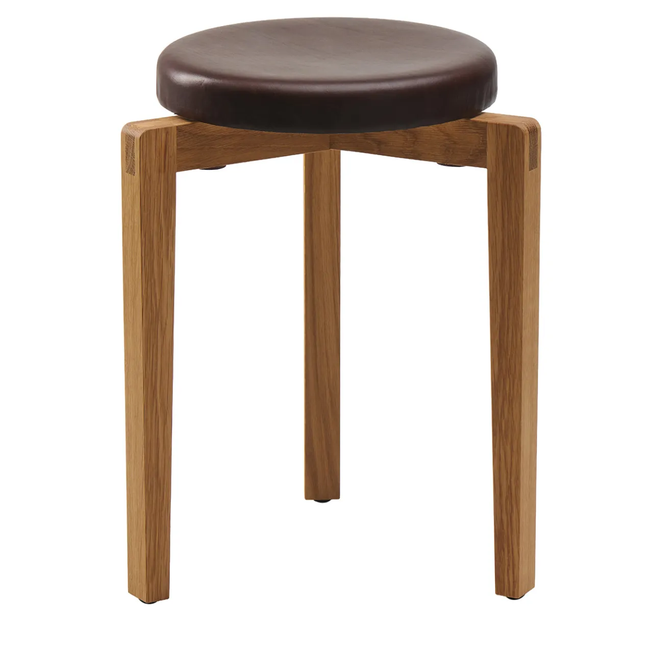 Tonucci Collection Stools<Gio Chocolate Leather Round Stool