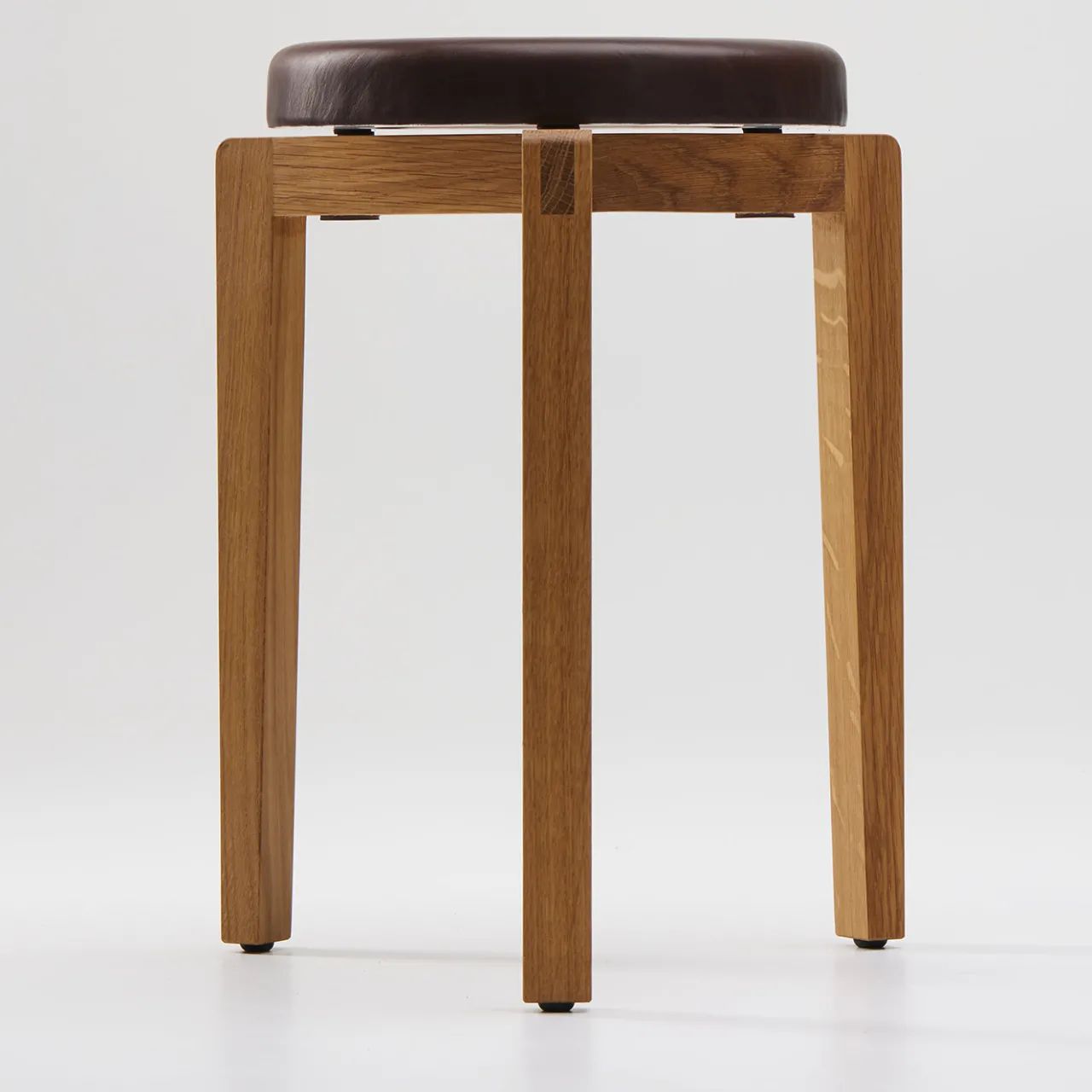 Tonucci Collection Stools<Gio Chocolate Leather Round Stool