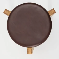 Tonucci Collection Stools<Gio Chocolate Leather Round Stool