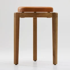 Tonucci Collection Stools<Gio Cognac Leather Round Stool