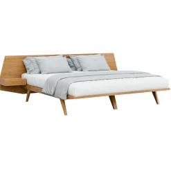 Morelato Beds<GIO' Solid Cherry Wood Bed with Built-in Nightstands