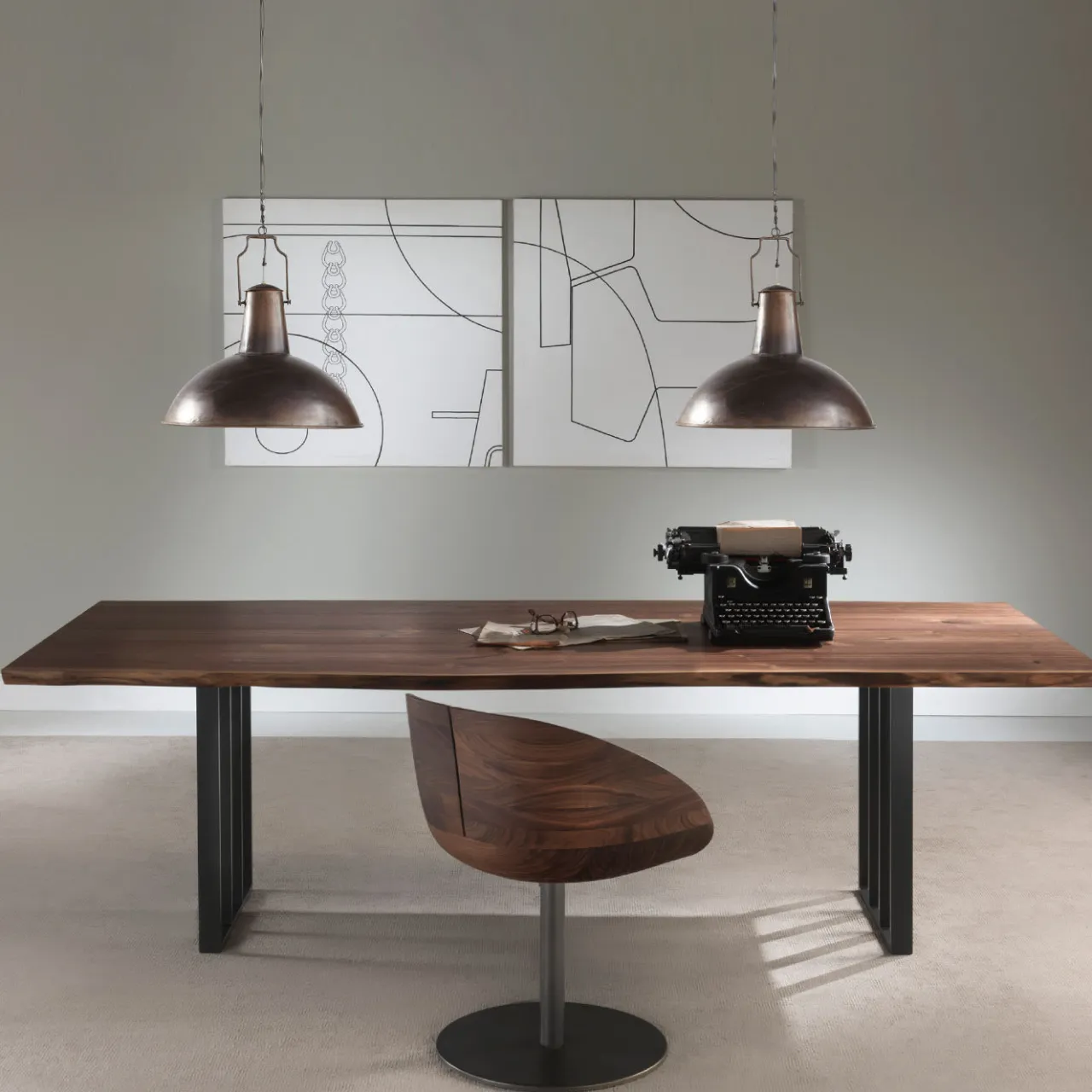Riva 1920 Chairs<Gioconda Swivel Walnut Chair by C.R. & S.