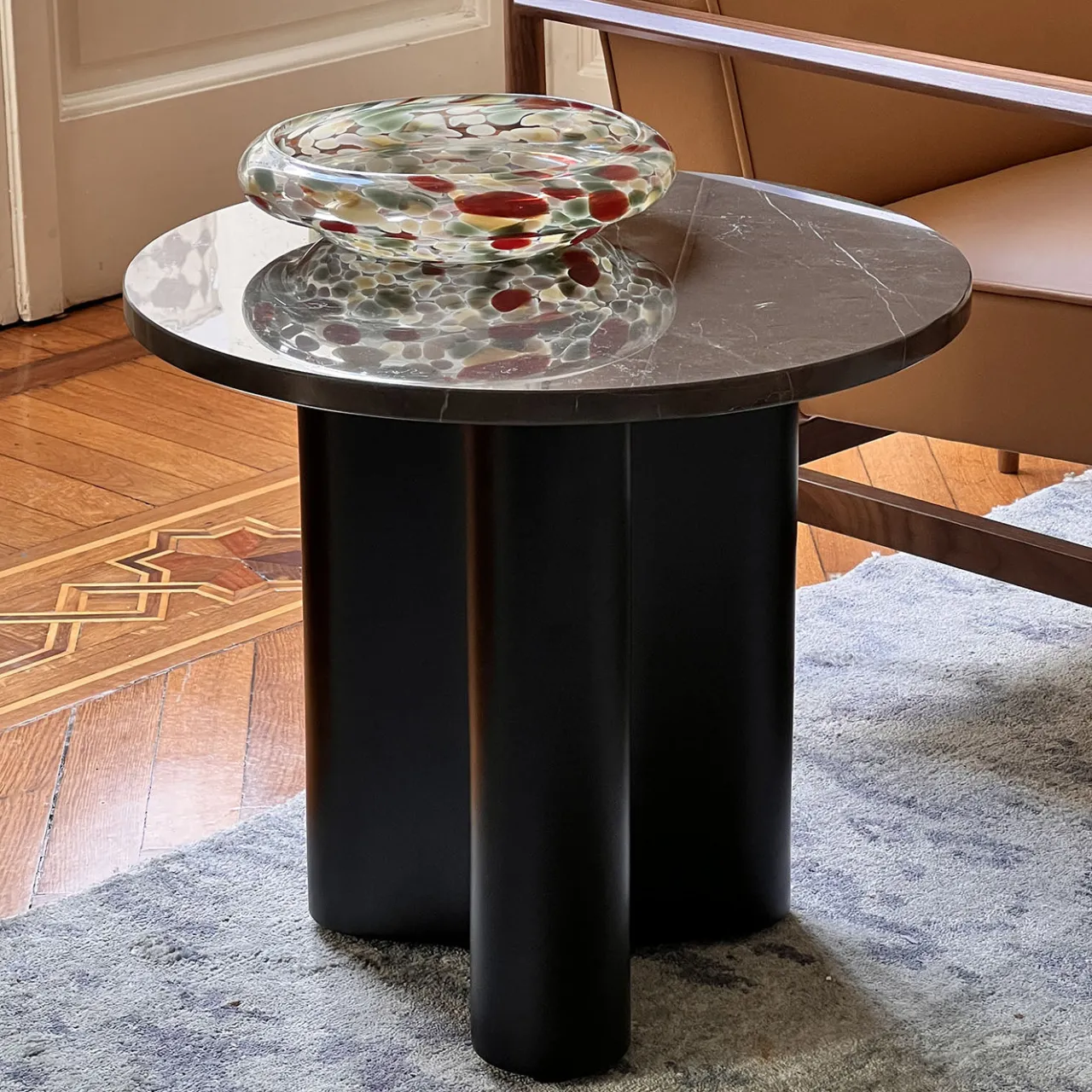 mg12 by Monica Geronimi Side Tables<Giorgia Round Greybrown Marble Side Table