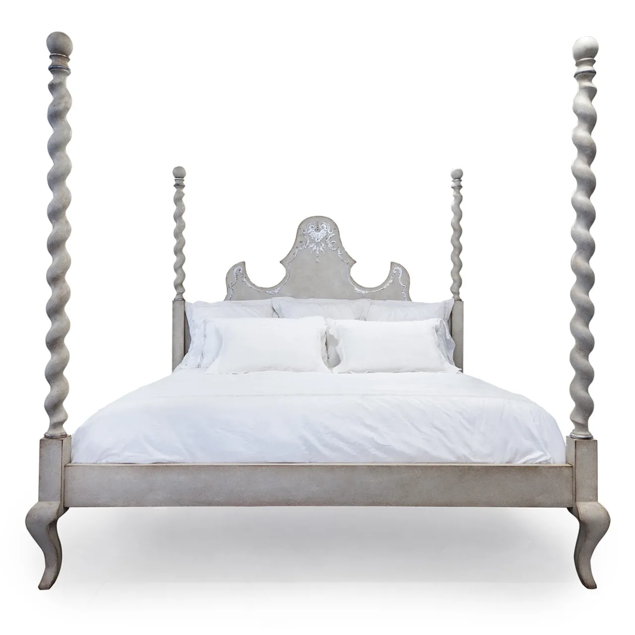 Porte Italia Beds<Giotto Silver Textural Decorations King Size Bed