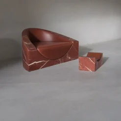 Carcino Design Outdoor Armchairs<Ægir Red Marble Armchair