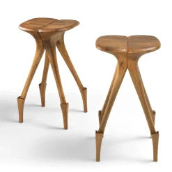 Fratelli Boffi Outdoor Chairs & Stools<Giraffa Bar Stool in Walnut By Nigel Coates