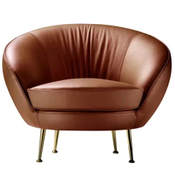 Black Tie Armchairs<Giulia Brown Leather Armchair