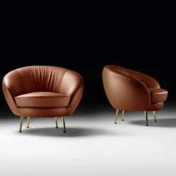 Black Tie Armchairs<Giulia Brown Leather Armchair