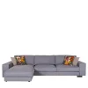Mantellassi 1926 Sofas<Glam light blue leather sofa with chaise longue