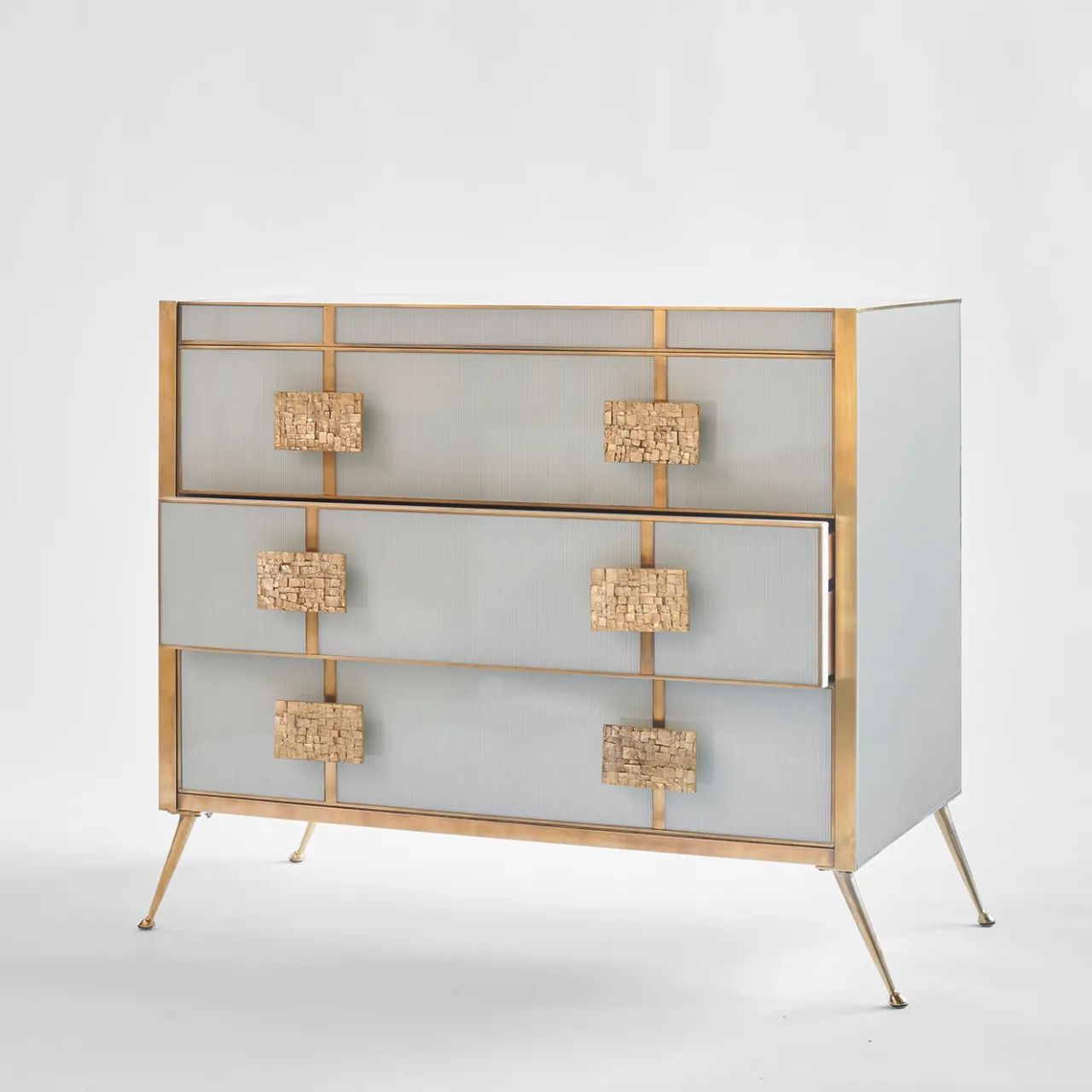 Matlight Milano Dressers<Glass and Satin Brass Dresser