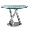 Ros Italia Interiors Dining Tables<Glass Table With Circular Glass Top and Twisted Legs