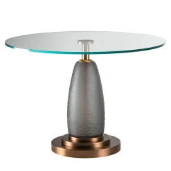 Ros Italia Interiors Dining Tables<Glass Table with Circular Glass Top