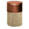 Lorenza Bozzoli Couture Ottomans & Poufs<Gleaming Couture Copper Leather Gold Pouf by Lorenza Bozzoli