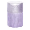 Lorenza Bozzoli Couture Ottomans & Poufs<Gleaming Lillac Metallic Leather Pouf by Lorenza Bozzoli