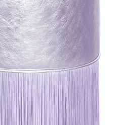 Lorenza Bozzoli Couture Ottomans & Poufs<Gleaming Lillac Metallic Leather Pouf by Lorenza Bozzoli