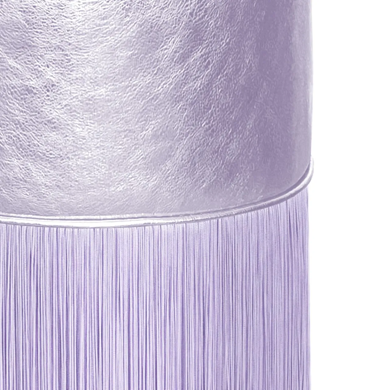 Lorenza Bozzoli Couture Ottomans & Poufs<Gleaming Lillac Metallic Leather Pouf by Lorenza Bozzoli
