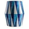 Fratelli Bevilacqua Side Tables<Glossy Blue and White Rhombus Pattern Decor Ceramic Table