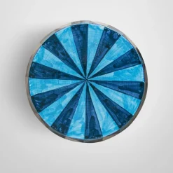 Fratelli Bevilacqua Side Tables<Glossy Blue and White Rhombus Pattern Decor Ceramic Table