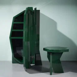 Exto Cabinets<Glossy Lacquered Green Storage Cabinet