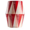 Fratelli Bevilacqua Side Tables<Glossy Red and White Rhombus Pattern Decor Ceramic Table