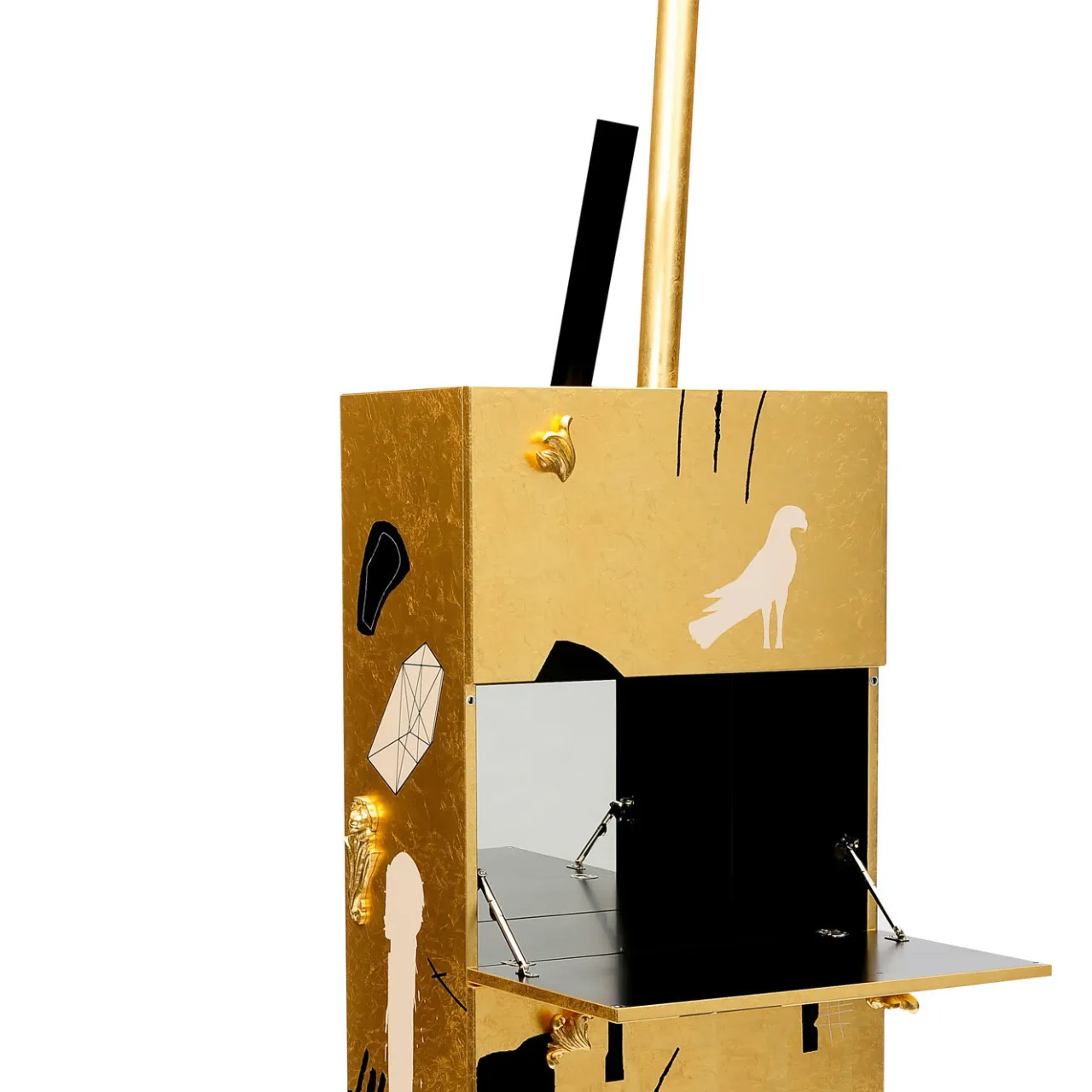 Cleto Munari Bar Cabinets<Gold Cabinet Bar by Mimmo Paladino