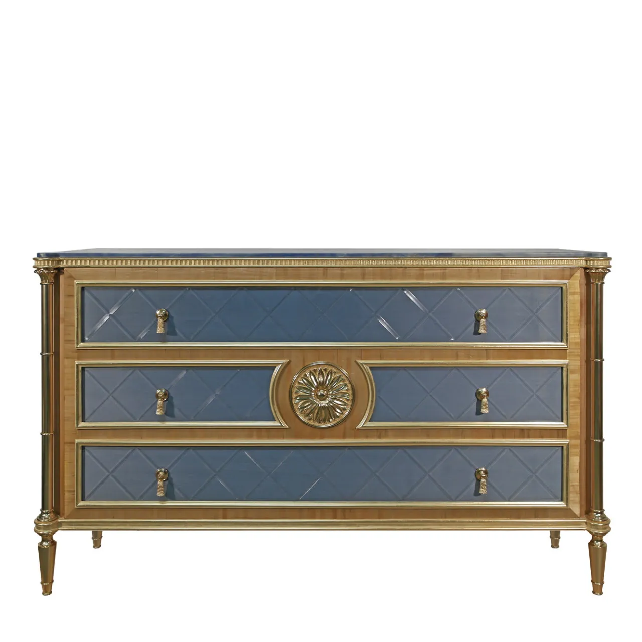 S&L Interni Dressers<Gold Leaf Chest of Drawers