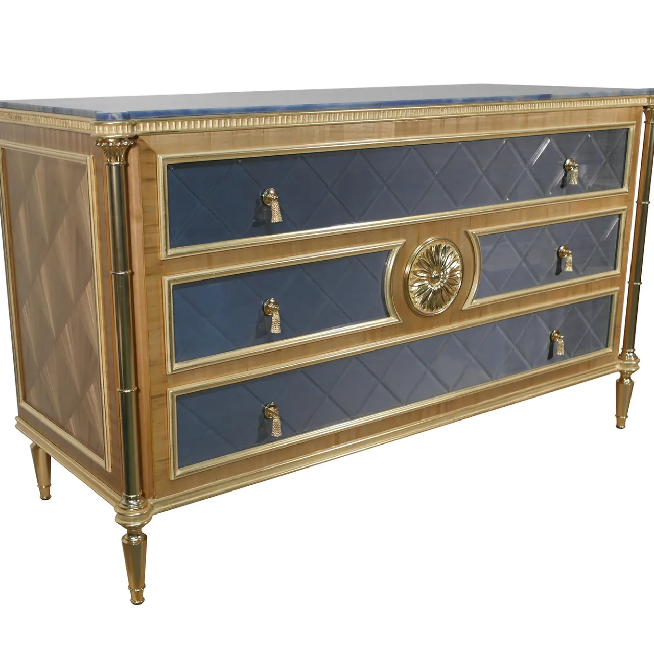 S&L Interni Dressers<Gold Leaf Chest of Drawers