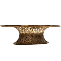 IDL Coffee Tables<Goldenart Glass and Gold Metal Coffee Table