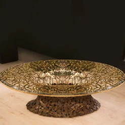 IDL Coffee Tables<Goldenart Glass and Gold Metal Coffee Table