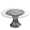 IDL Dining Tables<Goldenart Glass and Silver Metal Table