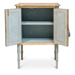 Porte Italia Nightstands<Gold-Leaf Lombardia Bamboo Nightstand with Butterflies