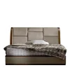 Franco Bianchini Beds<Grace Beige Fabric & Canaletto Walnut Double Bed