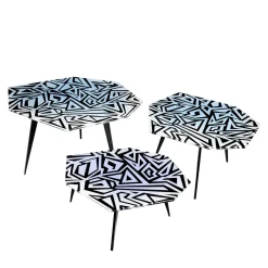 Ghirò Studio Nesting Tables<Graffito Set Of Three Coffee Tables