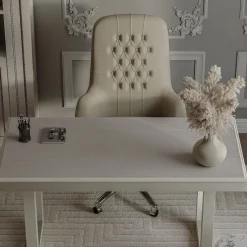 Guerra Vanni Office Chairs<Gray capitonné Swivel Office chair from Studio Privè Collection