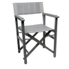 Marricreo Outdoor Chairs & Stools<Gray Director Chair With Faux Leather Upholstery