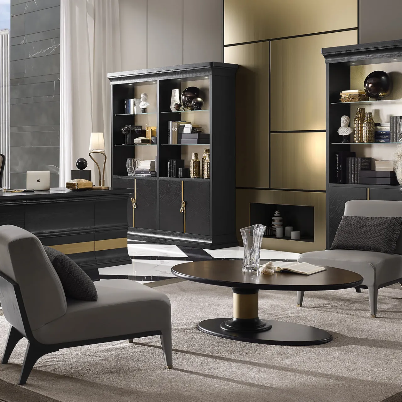 A.R. Arredamenti Lounge Chairs<Gray Leather Armchair