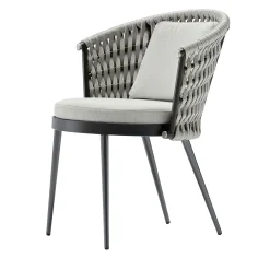 Giorgio Collection Outdoor Chairs & Stools<Gray Outdoor fabric Chair with cushion