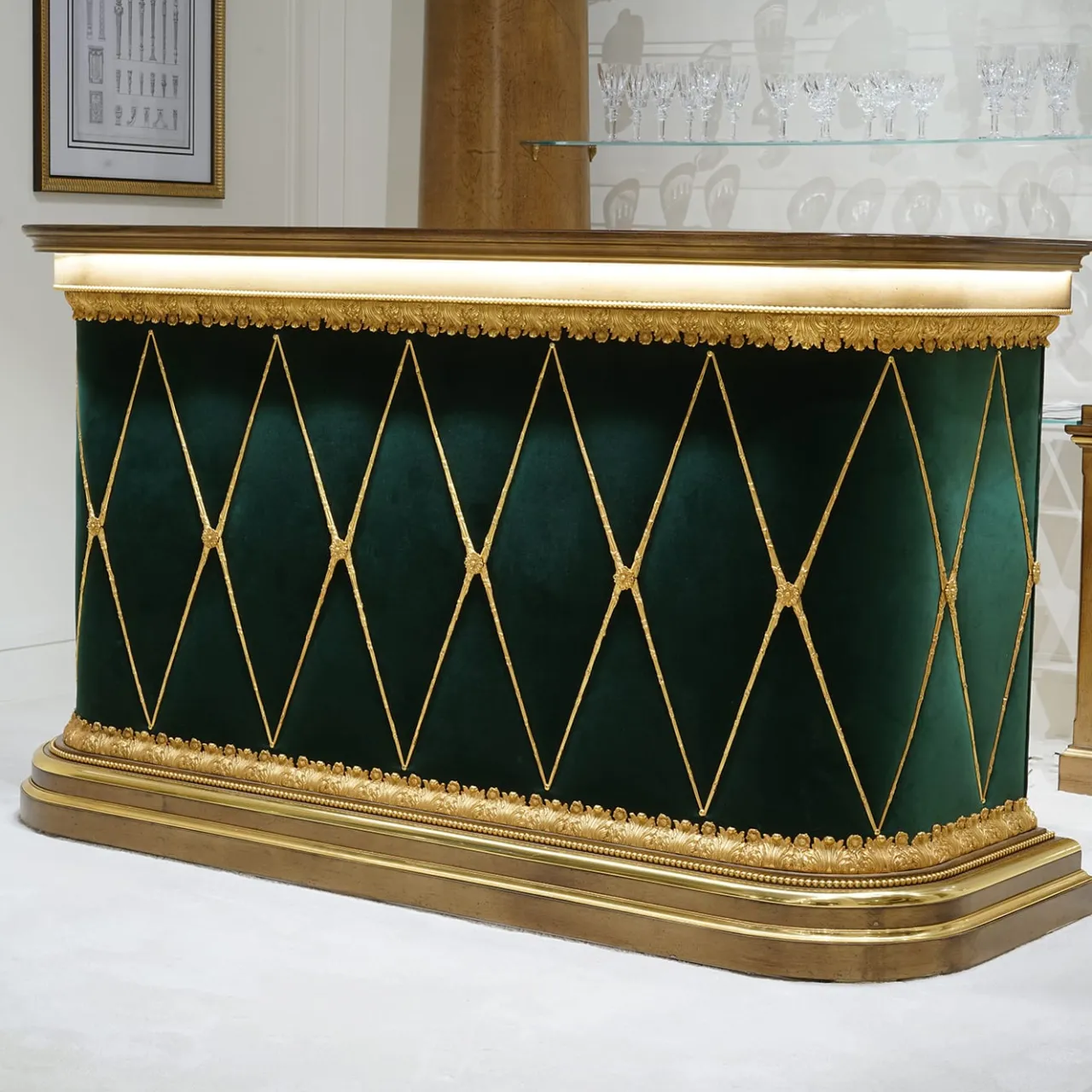 CG Capelletti Consoles<Green and Gold Bar Console