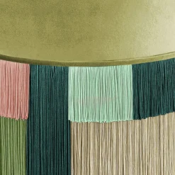 Lorenza Bozzoli Couture Ottomans & Poufs<Green and Pink Couture Geometric Wien Pouf