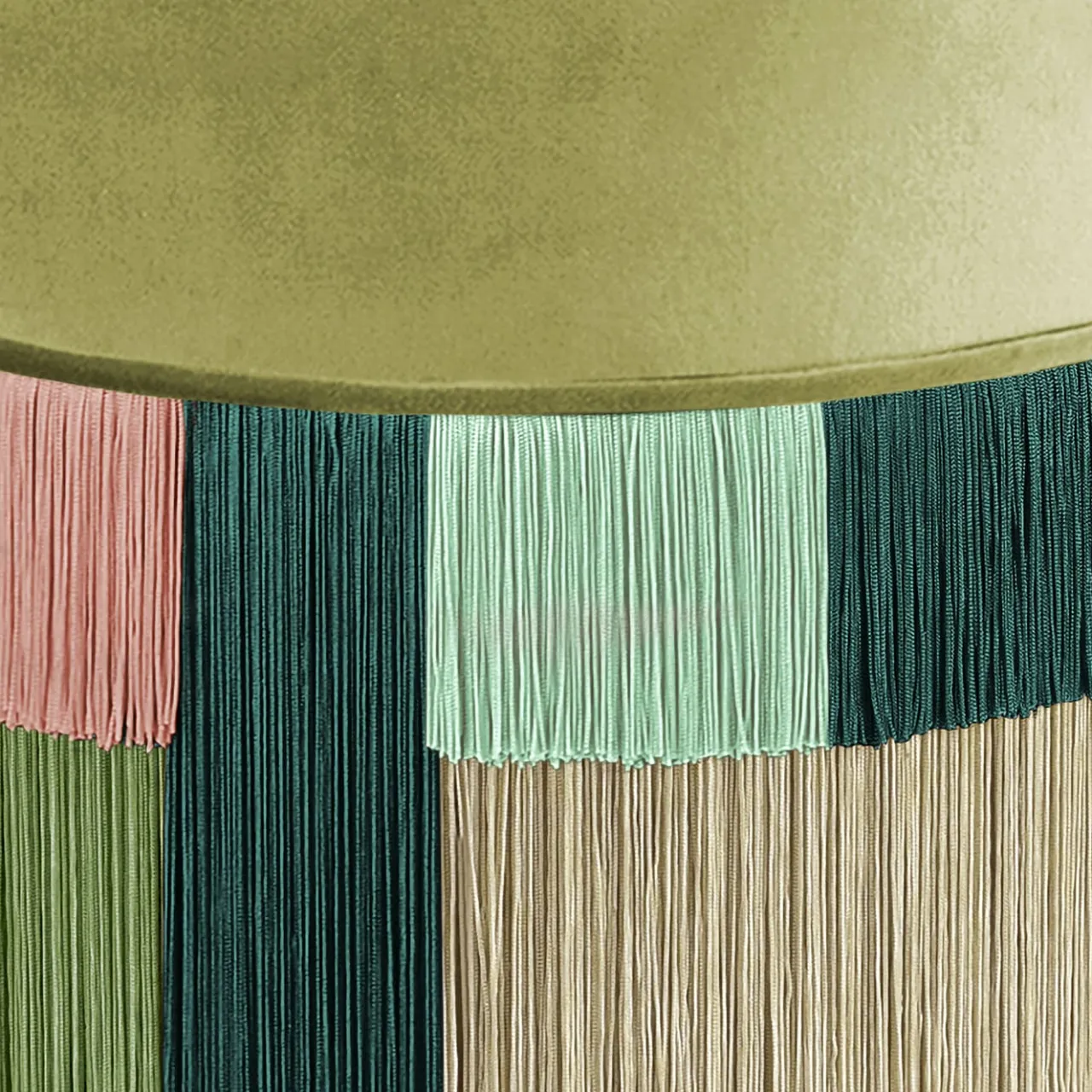 Lorenza Bozzoli Couture Ottomans & Poufs<Green and Pink Couture Geometric Wien Pouf
