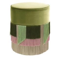 Lorenza Bozzoli Couture Ottomans & Poufs<Green Couture Geometric Flo Round Pouf