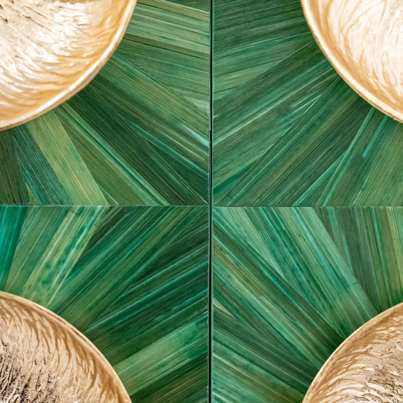 CG Capelletti Bar Cabinets<GREEN FRENCH STRAW BAR CABINET