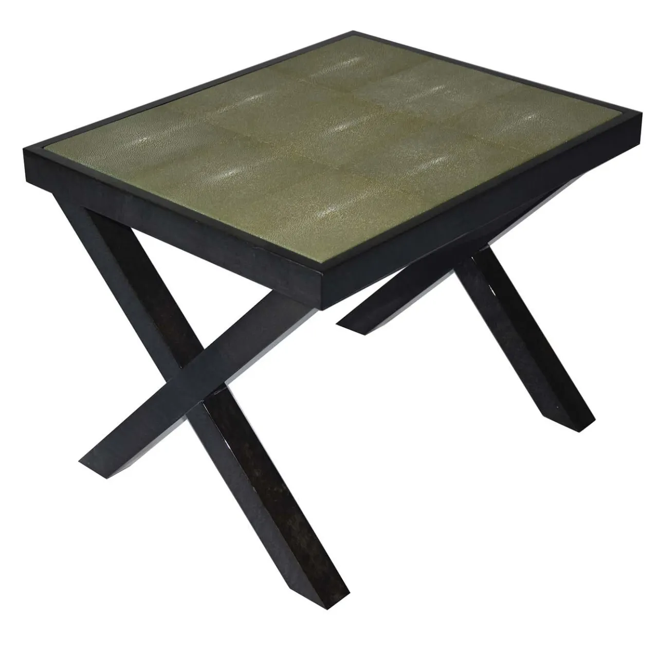 Extroverso Side Tables<Green Shagreen Leather Side Table