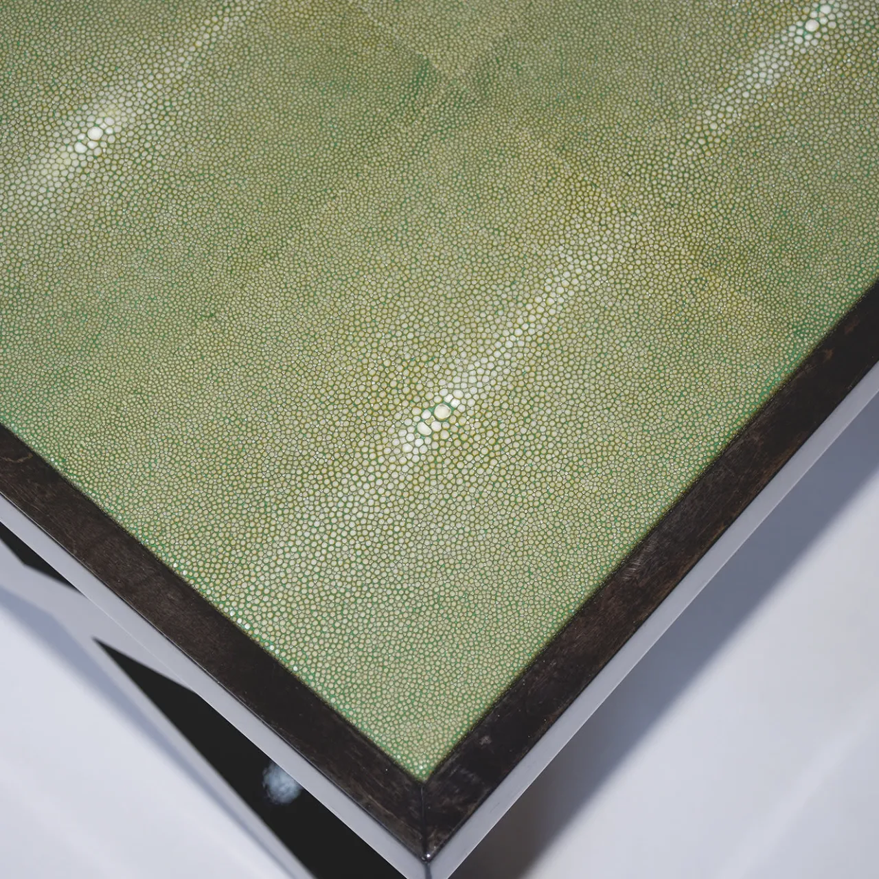 Extroverso Side Tables<Green Shagreen Leather Side Table