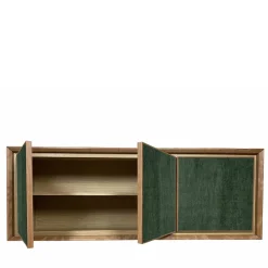 Meccani Design Sideboards Buffets<Green Velvet 3-Door Sideboard by Mascia Meccani