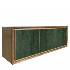 Meccani Design Sideboards Buffets<Green Velvet 3-Door Sideboard by Mascia Meccani