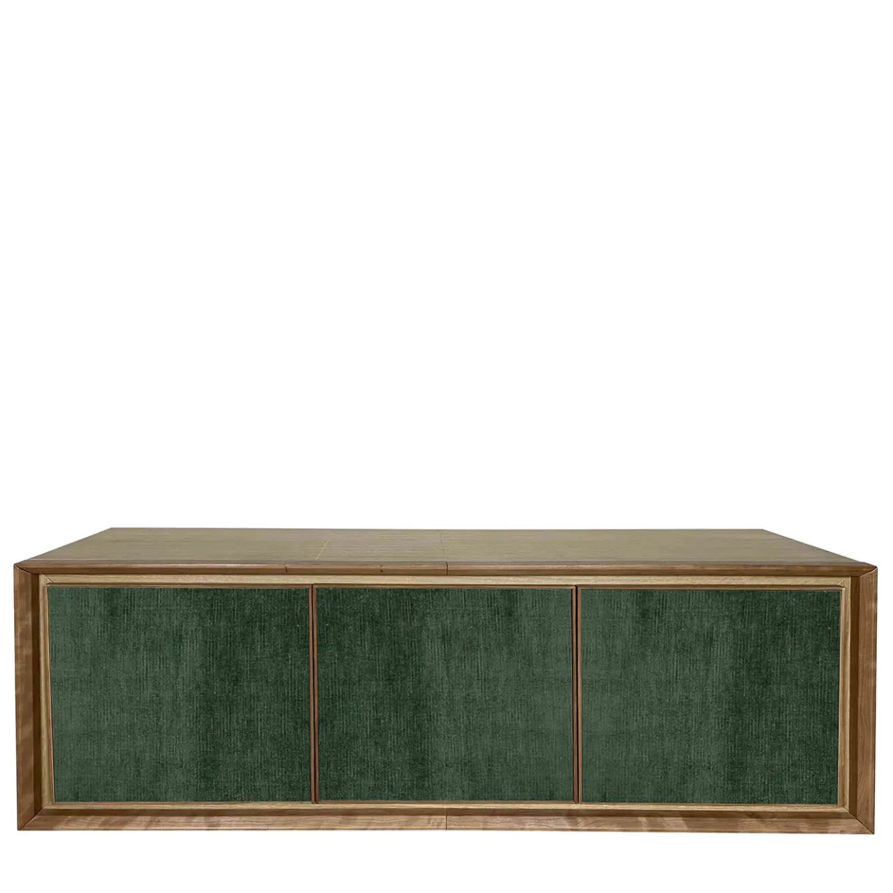 Meccani Design Sideboards Buffets<Green Velvet 3-Door Sideboard by Mascia Meccani