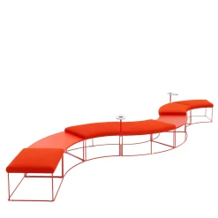 Viganò & C. Benches<GREG red modular bench by Basaglia + Rota Nodari